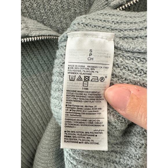 OLD NAVY | Soft Ribbed Half Zip Mock Neck Sweater Light Blue | Small - Picture 6 of 6